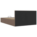 vidaXL tópszínű szövet ágykeret hidraulikus tárolóval 120 x 200 cm