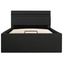 vidaXL sötétszürke LED-es szövetágy hidraulikus tárolóval 100 x 200 cm
