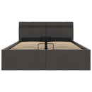 vidaXL sötétszürke LED-es szövetágy hidraulikus tárolóval 140 x 200 cm