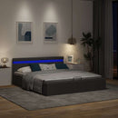 vidaXL sötétszürke LED-es szövetágy hidraulikus tárolóval 180 x 200 cm