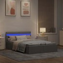 vidaXL világosszürke szövet LED-es ágy hidraulikus tárolóval 140x200cm