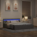 vidaXL világosszürke szövet LED-es ágy hidraulikus tárolóval 160x200cm