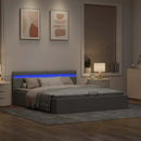 vidaXL világosszürke szövet LED-es ágy hidraulikus tárolóval 180x200cm