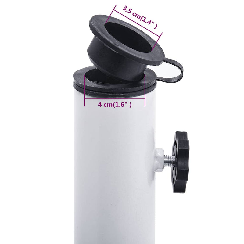 vidaXL fehér öntöttvas napernyőtalp 12 kg 48 cm