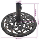 vidaXL bronzszínű öntöttvas napernyőtalp 12 kg 48 cm