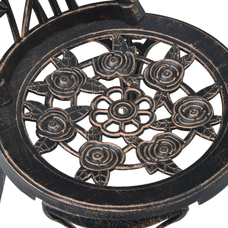 vidaXL 2 db bronzszínű öntött alumínium bisztrószék