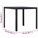vidaXL fekete fautánzatú HDPE dohányzóasztal 78 x 78 x 74 cm