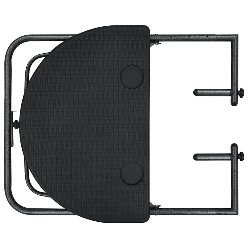 vidaXL fekete rattan hatású műanyag függő erkélyasztal 60x64x83,5 cm