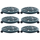 vidaXL 6 db zöld gurulós műanyag virágtartó 38 cm