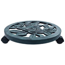 vidaXL 6 db zöld gurulós műanyag virágtartó 38 cm