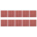 vidaXL 10 db piros műanyag padlólap 30,5 x 30,5 cm