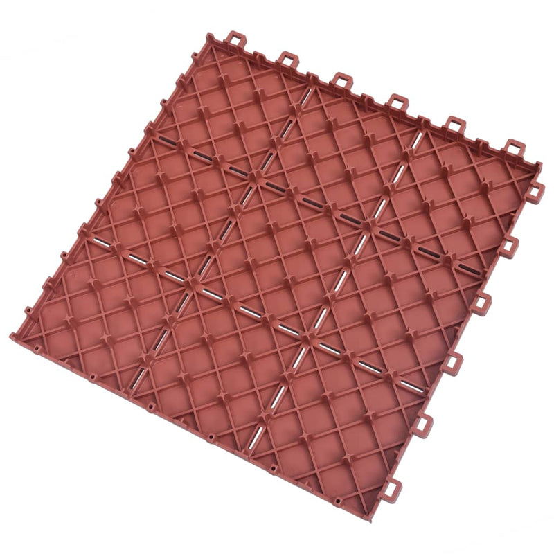 vidaXL 10 db piros műanyag padlólap 30,5 x 30,5 cm