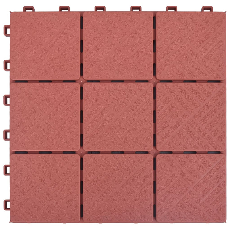 vidaXL 10 db piros műanyag padlólap 30,5 x 30,5 cm