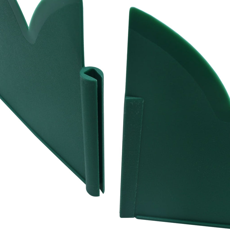 vidaXL 10 db zöld polipropilén gyepszegély 65 x 15 cm