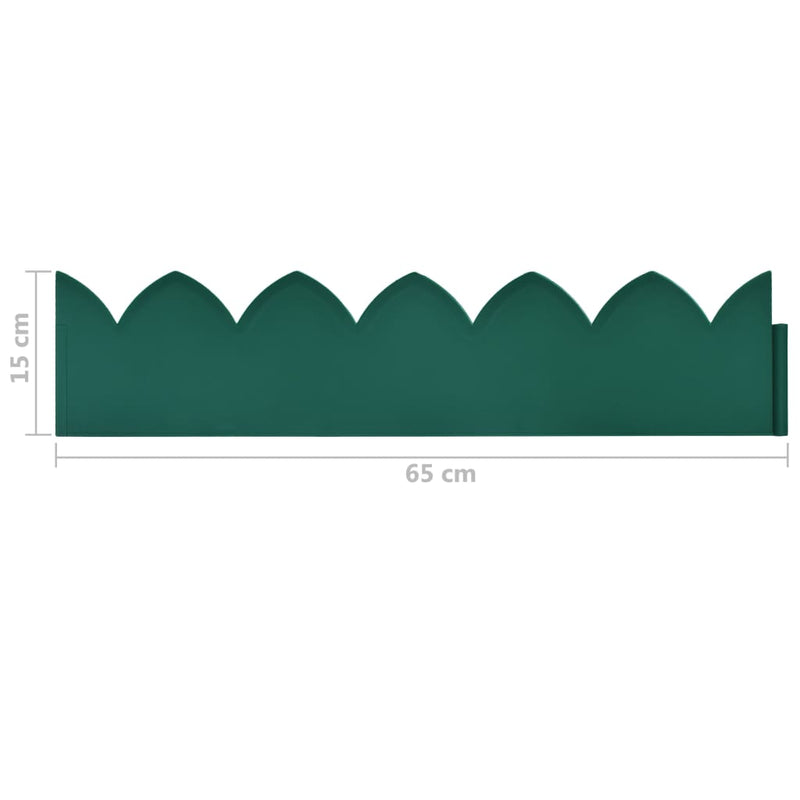 vidaXL 10 db zöld polipropilén gyepszegély 65 x 15 cm