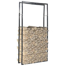 vidaXL fekete acél tűzifatároló 100 x 25 x 200 cm