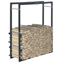 vidaXL fekete acél tűzifatároló 80 x 25 x 100 cm