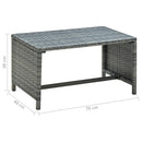 vidaXL antracitszürke polyrattan dohányzóasztal 70 x 40 x 38 cm