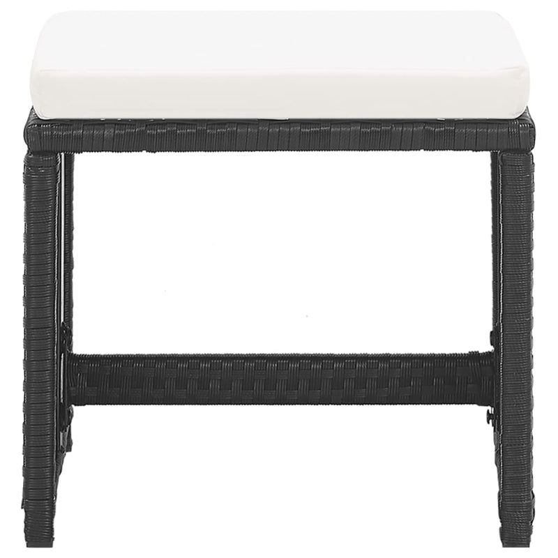 vidaXL 2 db fekete polyrattan kerti ülőke párnával