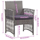 vidaXL 2 db antracitszürke polyrattan kerti fotel párnákkal