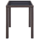 vidaXL barna polyrattan kerti asztal 123 x 60 x 74 cm
