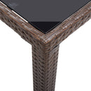 vidaXL barna polyrattan kerti asztal 123 x 60 x 74 cm
