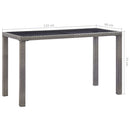 vidaXL antracitszürke polyrattan kerti asztal 123 x 60 x 74 cm