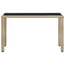 vidaXL bézs polyrattan kerti asztal 123 x 60 x 74 cm