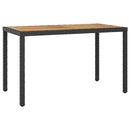 vidaXL fekete és barna tömör akácfa kerti asztal 123 x 60 x 74 cm