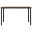 vidaXL fekete és barna tömör akácfa kerti asztal 123 x 60 x 74 cm