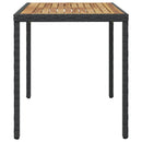vidaXL fekete és barna tömör akácfa kerti asztal 123 x 60 x 74 cm