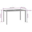 vidaXL fekete és barna tömör akácfa kerti asztal 123 x 60 x 74 cm