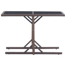 vidaXL barna polyrattan és üveglapos kerti asztal 110 x 53 x 72 cm