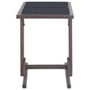 vidaXL barna polyrattan és üveglapos kerti asztal 110 x 53 x 72 cm