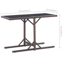 vidaXL barna polyrattan és üveglapos kerti asztal 110 x 53 x 72 cm