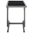 vidaXL antracitszürke polyrattan és üveglapos kerti asztal 110x53x72cm