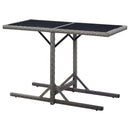 vidaXL antracitszürke polyrattan és üveglapos kerti asztal 110x53x72cm