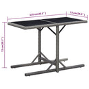 vidaXL antracitszürke polyrattan és üveglapos kerti asztal 110x53x72cm