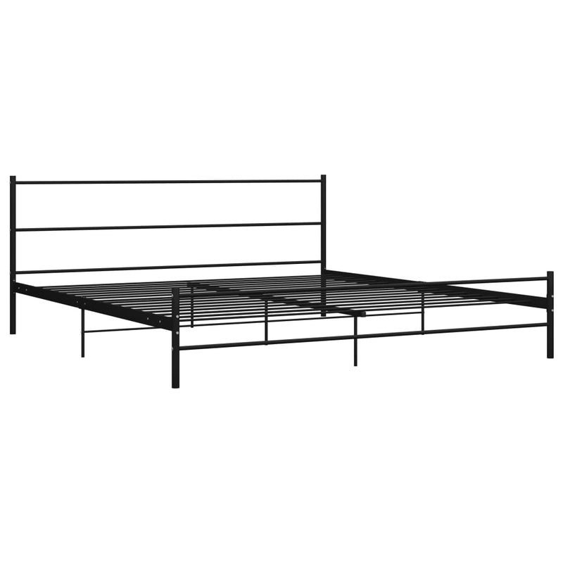vidaXL fekete fém ágykeret 200 x 200 cm