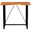 vidaXL 5 részes tömör fa és valódi bőr bárszett