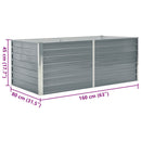 vidaXL szürke horganyzott acél kerti magaságyás 160 x 80 x 45 cm