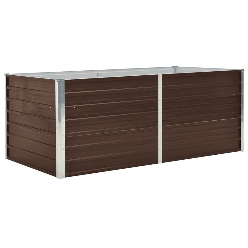 vidaXL barna horganyzott acél kerti magaságyás 160 x 80 x 45 cm