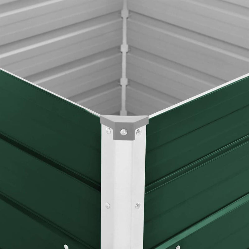 vidaXL zöld horganyzott acél kerti magaságyás 100 x 100 x 77 cm