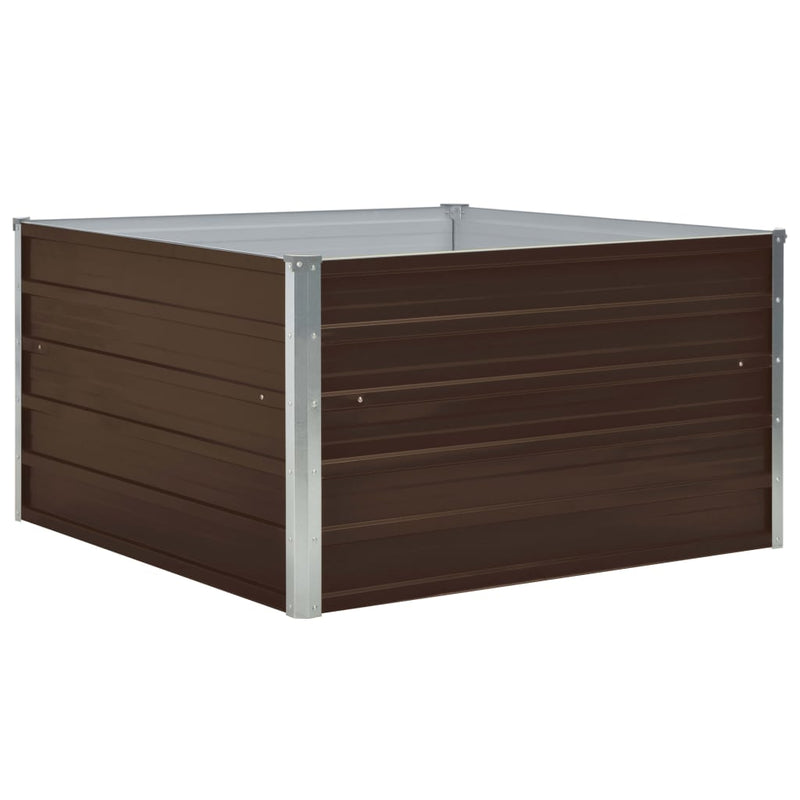 vidaXL barna horganyzott acél kerti magaságyás 100 x 100 x 45 cm
