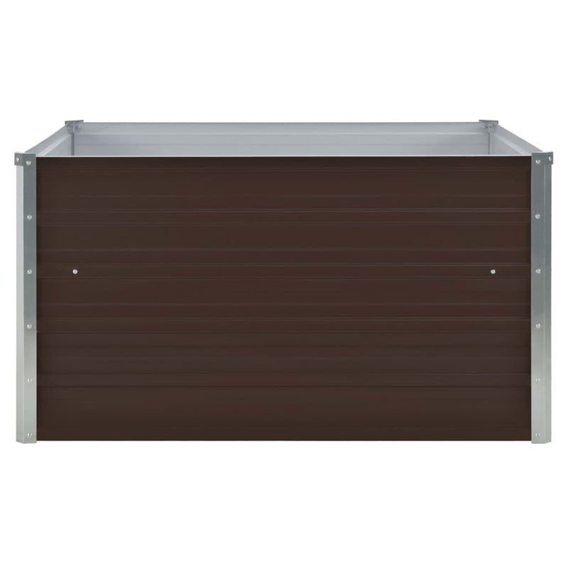 vidaXL barna horganyzott acél kerti magaságyás 100 x 100 x 45 cm