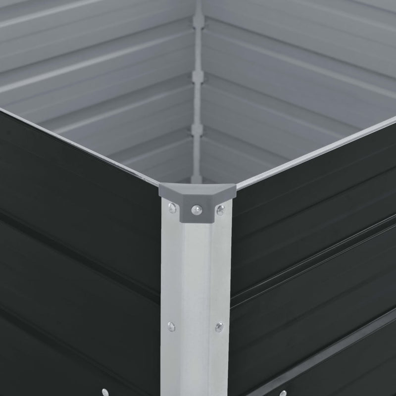 vidaXL barna horganyzott acél kerti magaságyás 100 x 100 x 45 cm