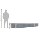 vidaXL szürke horganyzott acél kerti magaságyás 320 x 40 x 45 cm