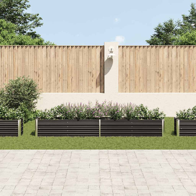 vidaXL antracitszürke horganyzott acél kerti magaságyás 320x40x45 cm