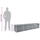 vidaXL szürke horganyzott acél kerti magaságyás 400 x 80 x 45 cm