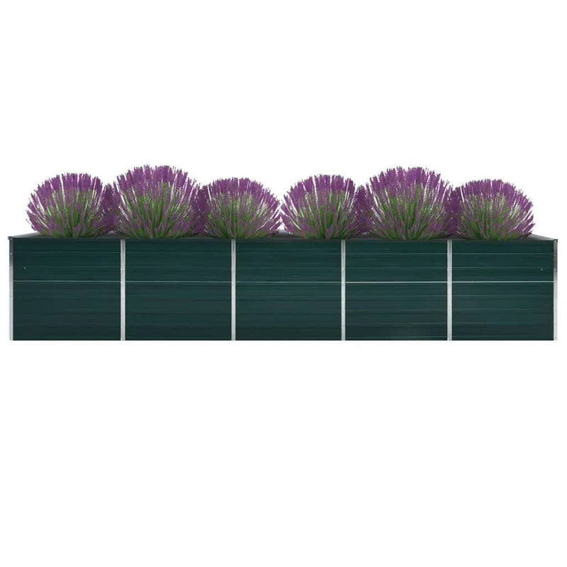 vidaXL zöld horganyzott acél kerti magaságyás 400 x 80 x 45 cm